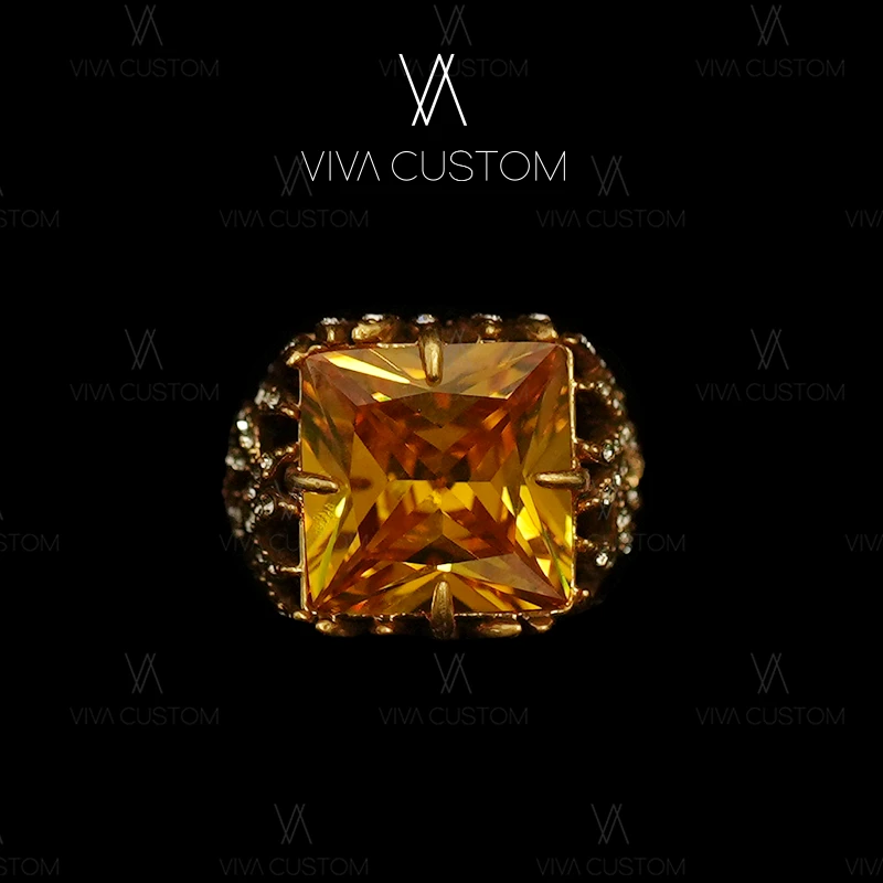 合金合成锆石戒指 （璀璨星河系列）时尚华丽大气藤蔓宝石开口戒指