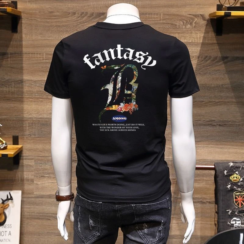 重磅纯棉短袖t恤男女ins夏季潮流宽松潮牌印花痞帅半袖衫体恤