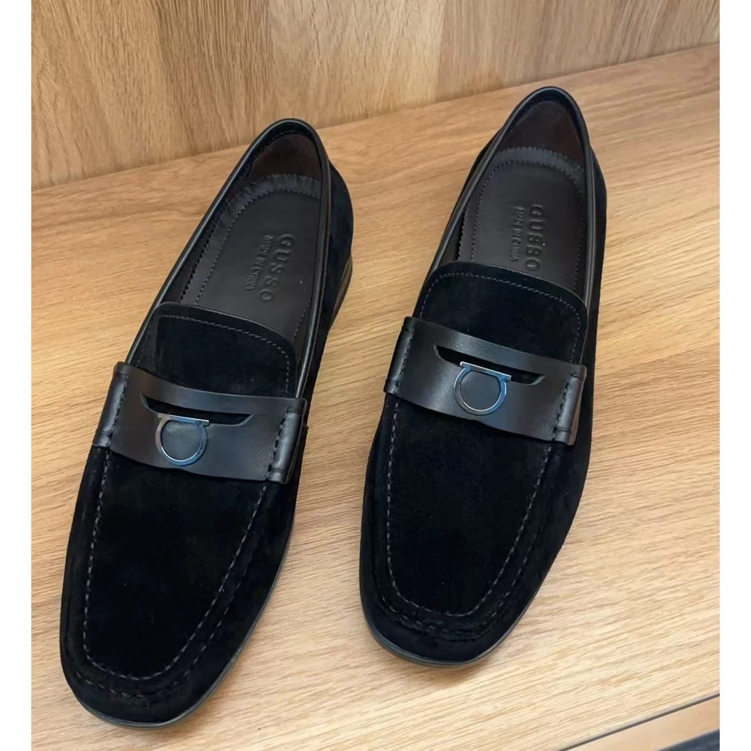 男鞋商务男鞋时装商务黑色牛皮英伦真皮透气百搭6633反毛