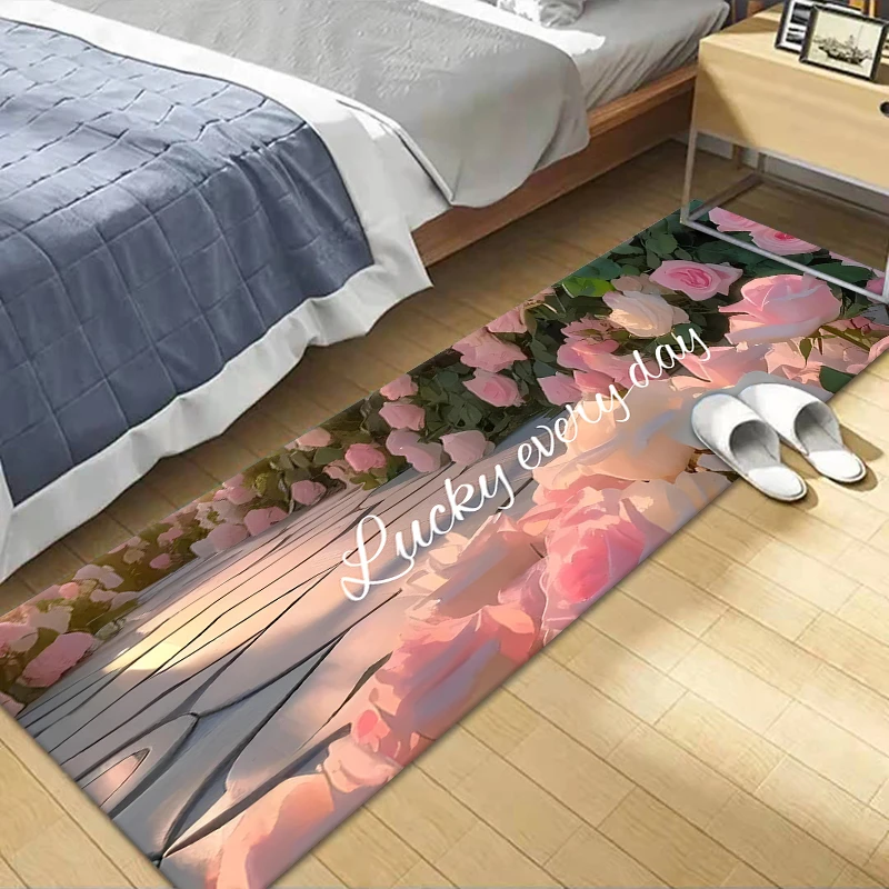 玫瑰软硅藻地垫入户垫子地垫大面积门口入户门垫防滑耐磨门垫吸水