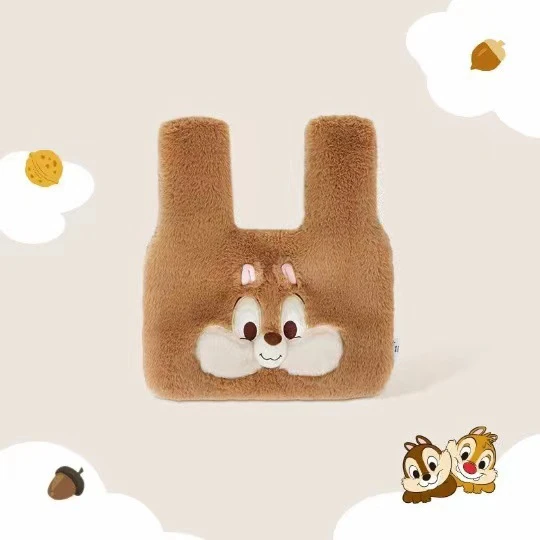 Disney/迪士尼正版奇奇蒂蒂草莓熊包包毛绒休闲手提袋斜挎学生包