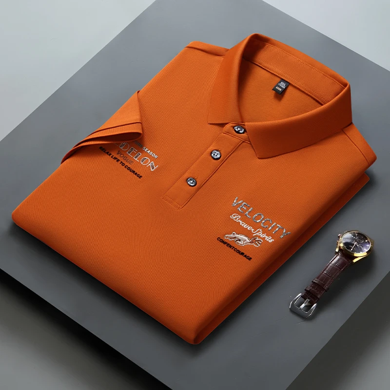 5079 POLO衫男士短袖T恤 夏季丝光棉翻领宽松青高档商务中青年T恤
