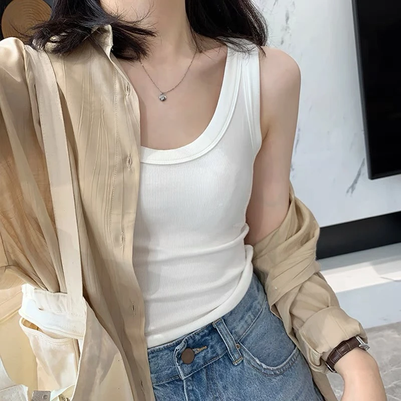 【24小时内发货】爆款螺纹吊带背心女显瘦百搭外穿美背夏季修身