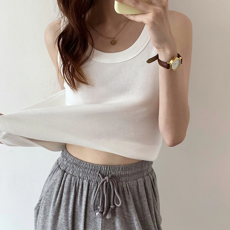 【24小时内发货】爆款吊带背心女防走光显瘦上衣外穿百搭韩版设计感