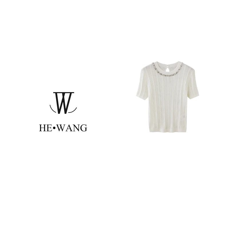 HW轻奢百搭打底时尚简约休闲气质提花设计感毛衣针织衫-00039