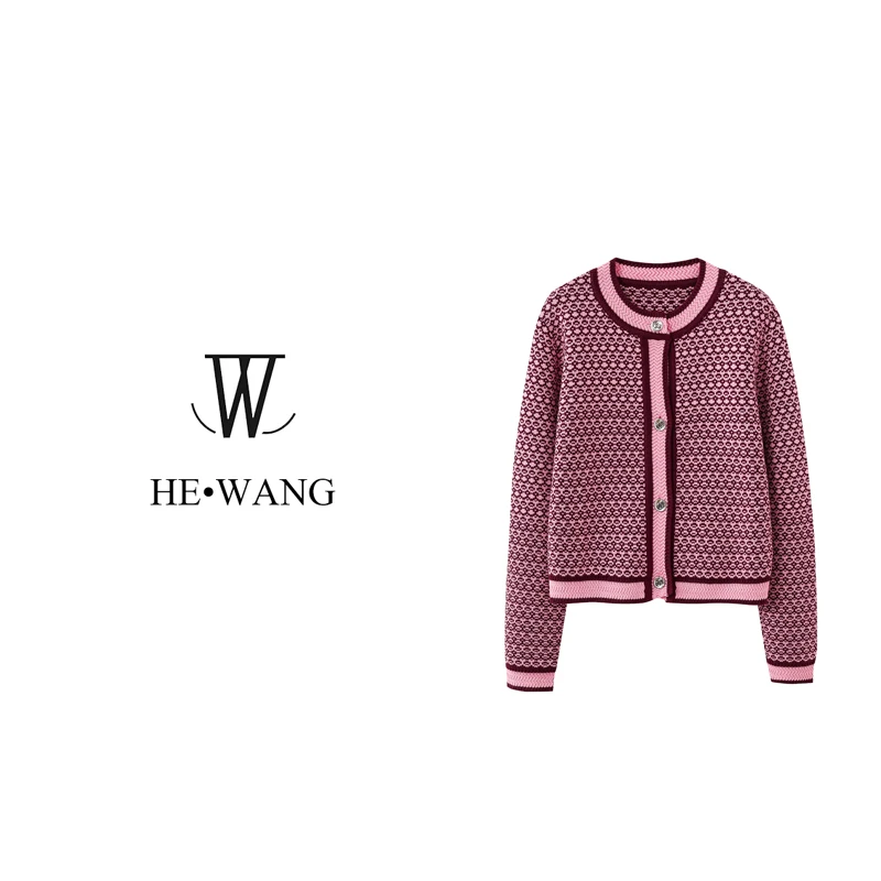 早秋新款小香风手工坊圆领长袖针织衫HW-00096