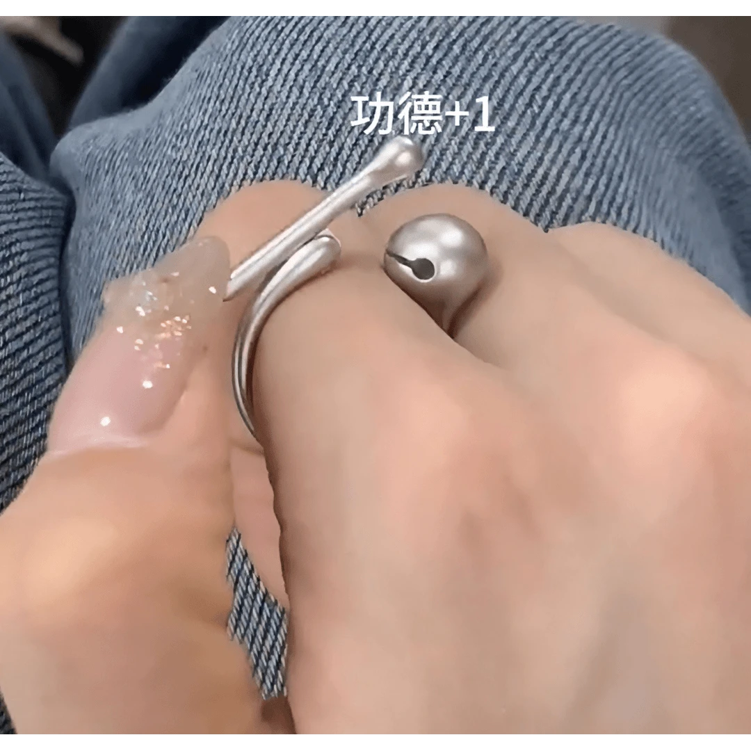 【来了】解压可按动功德木鱼戒指敲敲烦恼全消创意设计精致小众指环