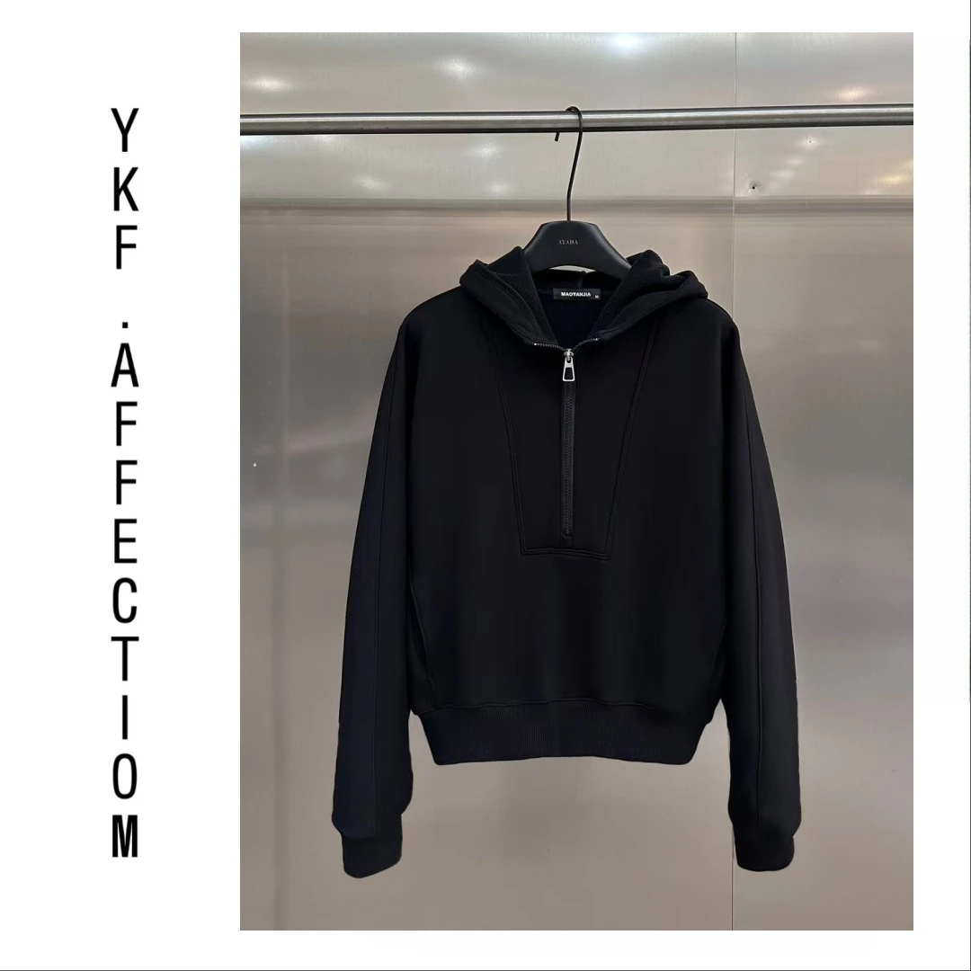 【江南款】加厚绒！显瘦半拉链连帽卫衣10130