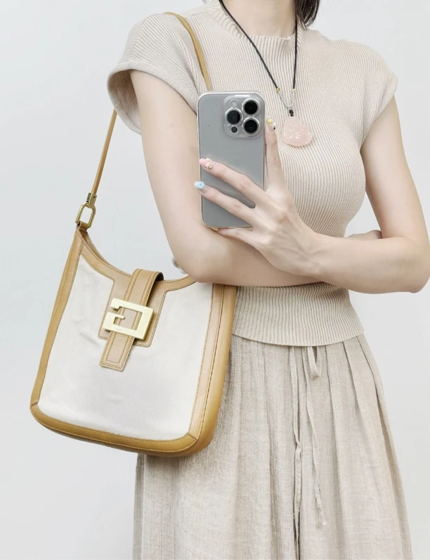 95新 GUCCI/古驰 金标单肩包 hobo