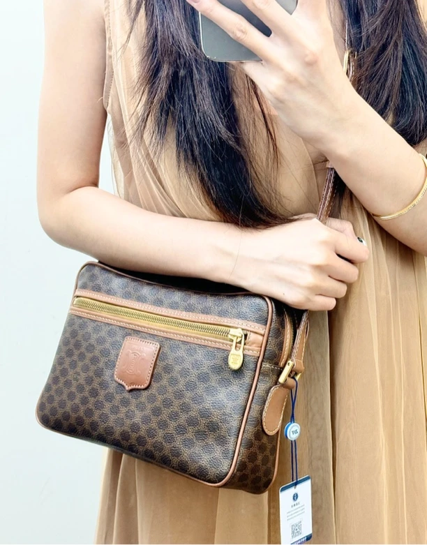 95新 Celine/思琳 老花豆腐斜挎包 单肩包