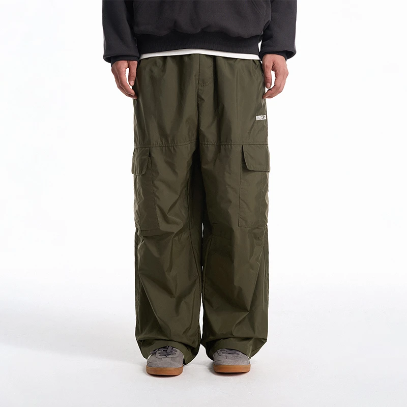 BONELESS刺绣运动宽松抽绳工装裤简约大口袋休闲裤