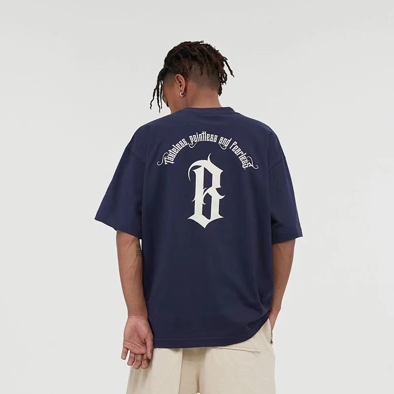 BONELESS基础字体LOGO短袖上衣美式高街潮牌圆弧百搭T恤新潮男装