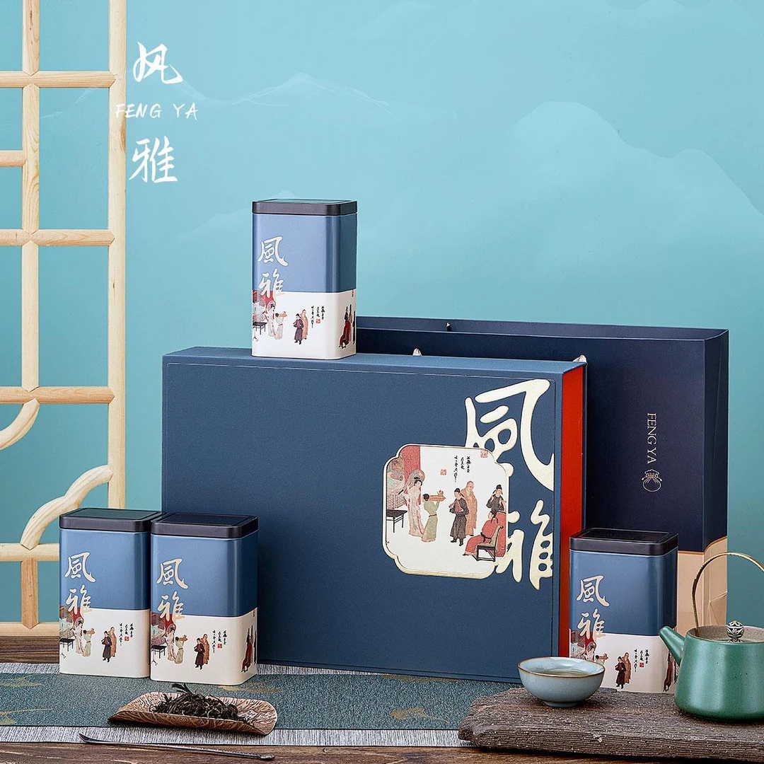 风雅 过节送礼  茉莉花茶 高档4罐装