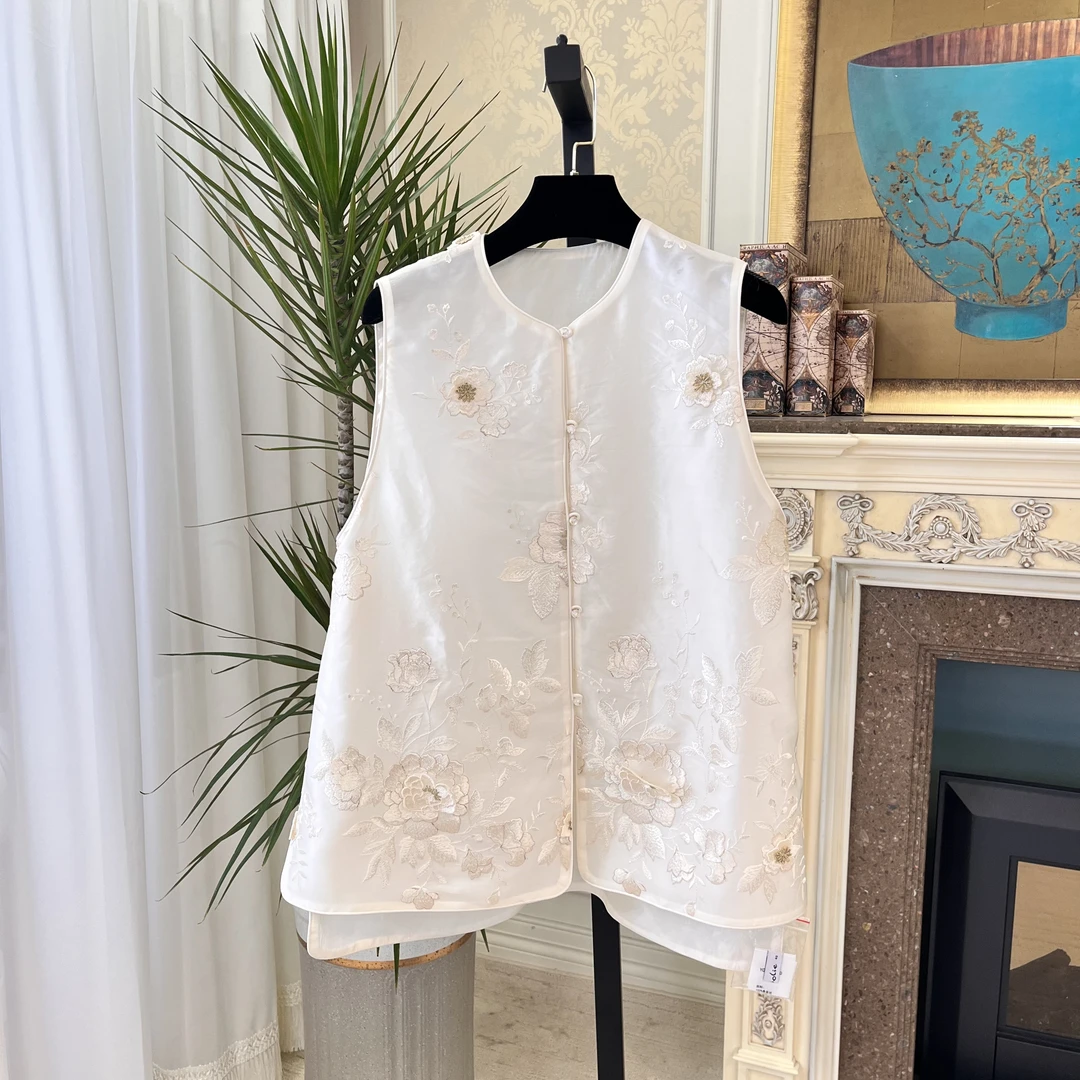 23091【飞花令】新中式国风马甲网红气质百搭中国风绣花马夹（95）