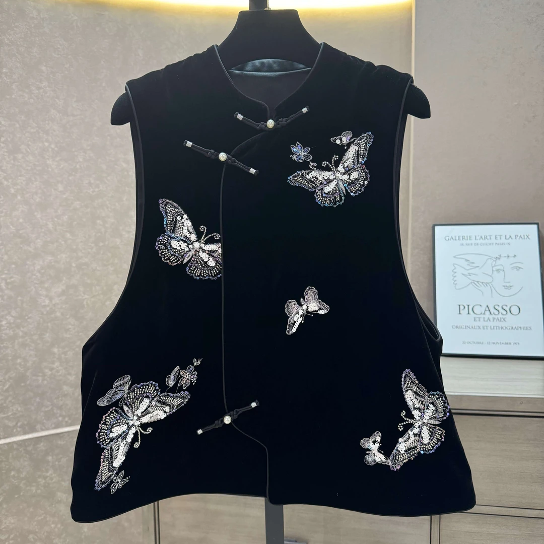 887【浮蝶】新中式国风上衣马甲（155）