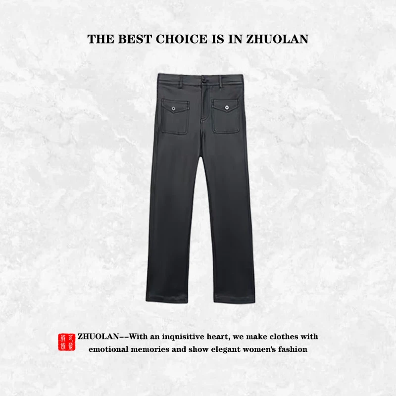 1767新中式国风裤子时尚休闲弹力四季款涂层裤（189）