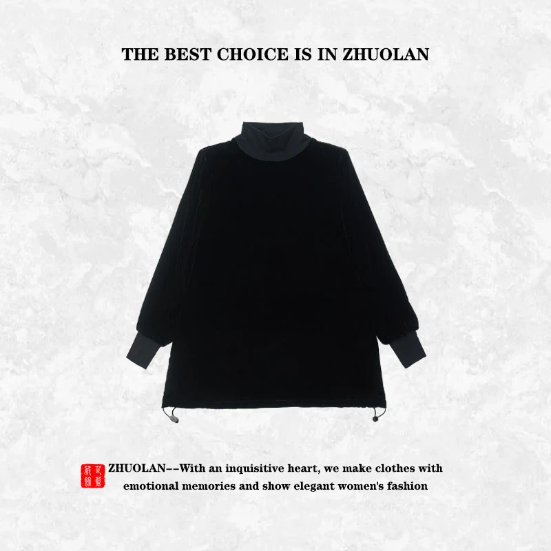 002321新中式国风上衣长袖打底宽松秋冬半高领