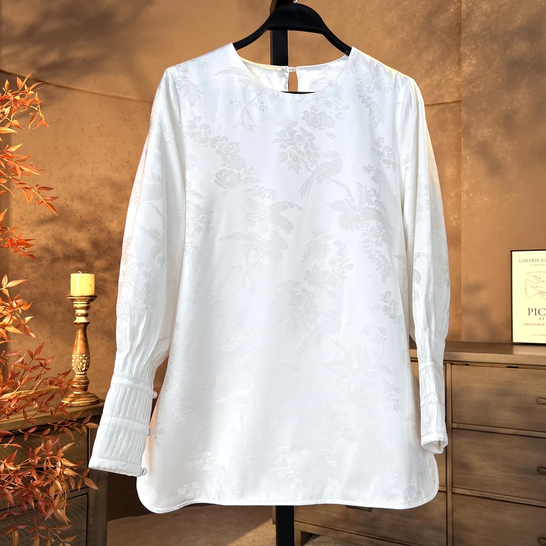 002358新中式国风上衣打底女士圆领复古（98）