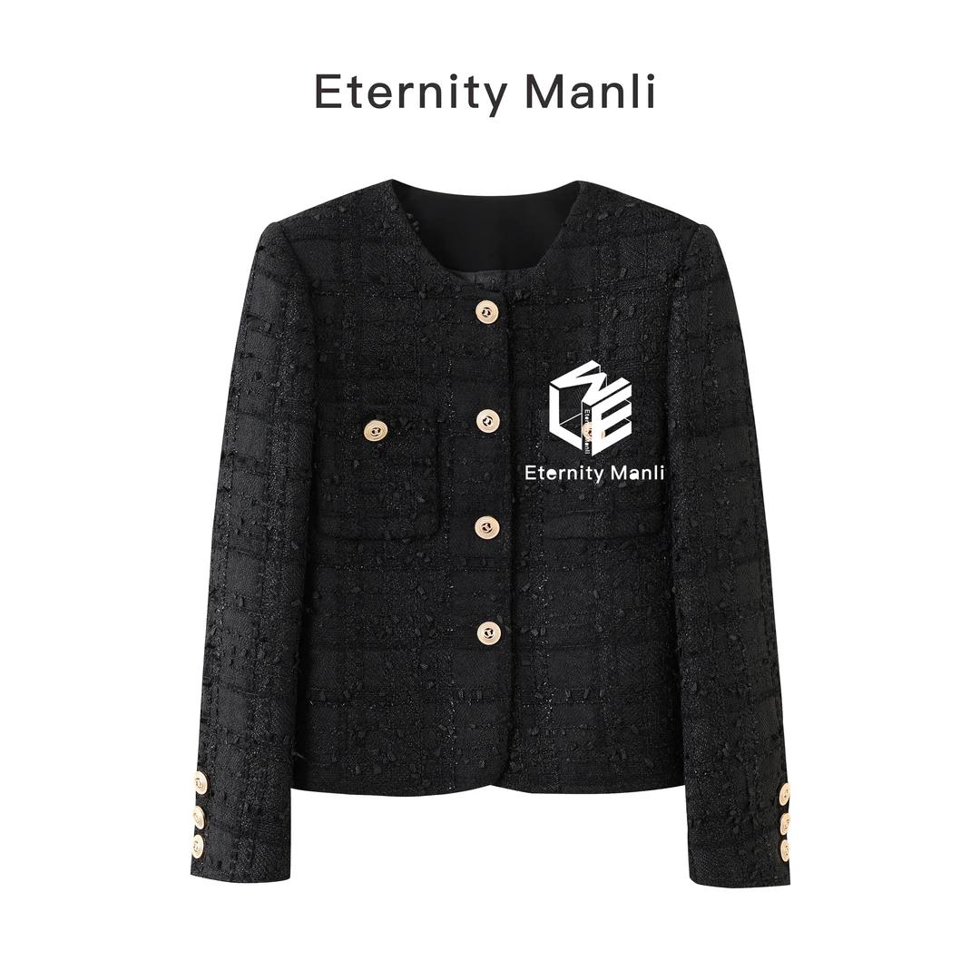 【简爱】7039早秋新款精致法式圆领显瘦外套25度以内短款时尚女士