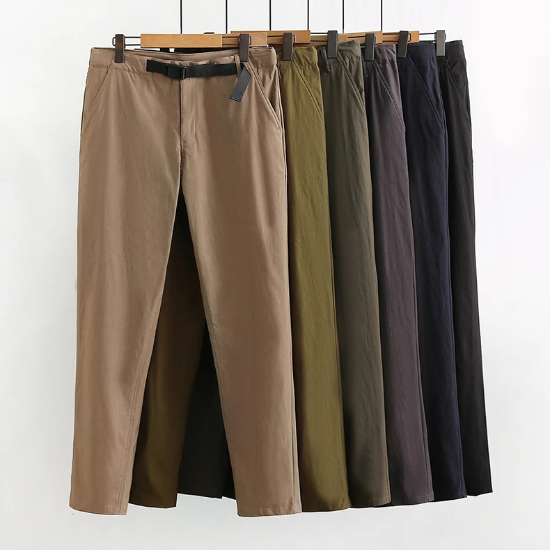 男士六色腰带直筒商务休闲裤简洁百搭长裤 117307