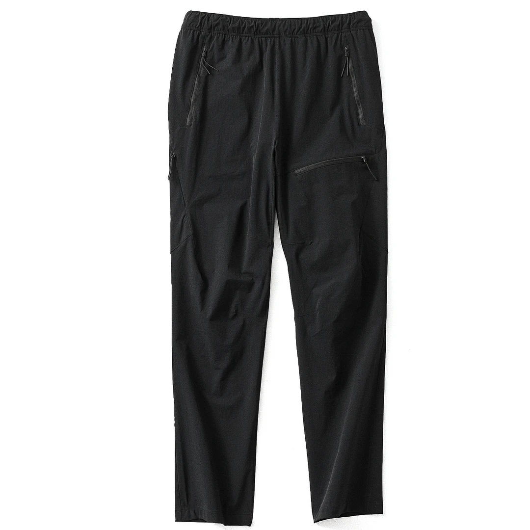 立体剪裁多口袋拼接设计弹力松紧腰围休闲运动长裤 28111