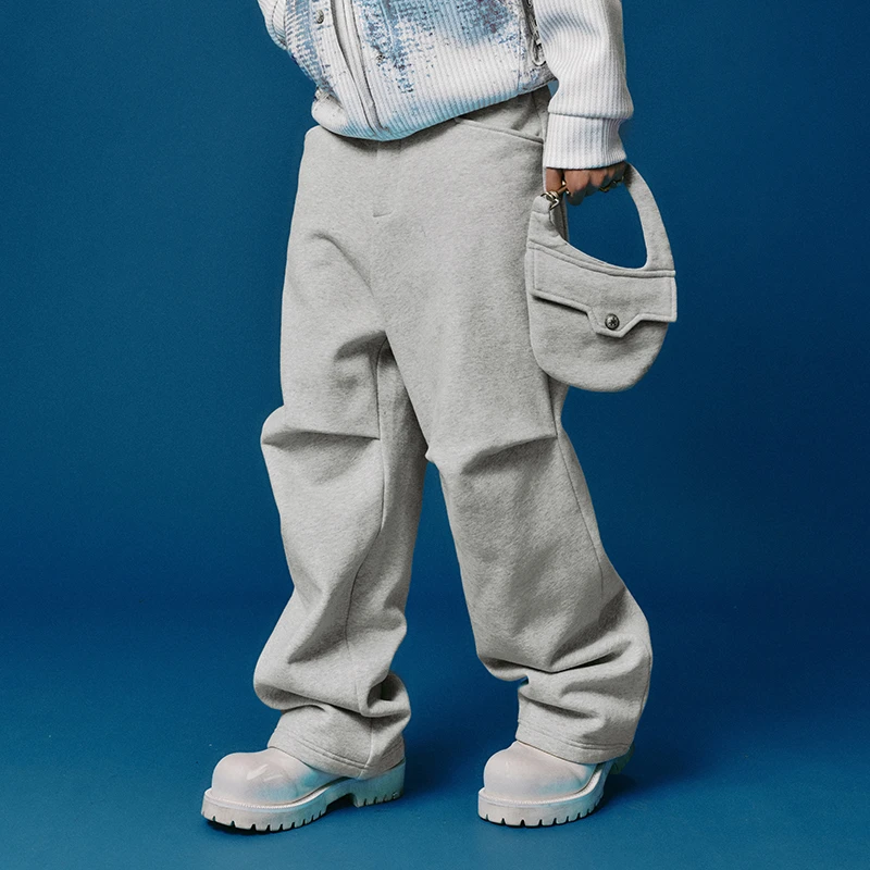 YADcrew亚德鲁 腰包可拆卸折叠加绒卫裤合身直筒潮流休闲百搭长裤