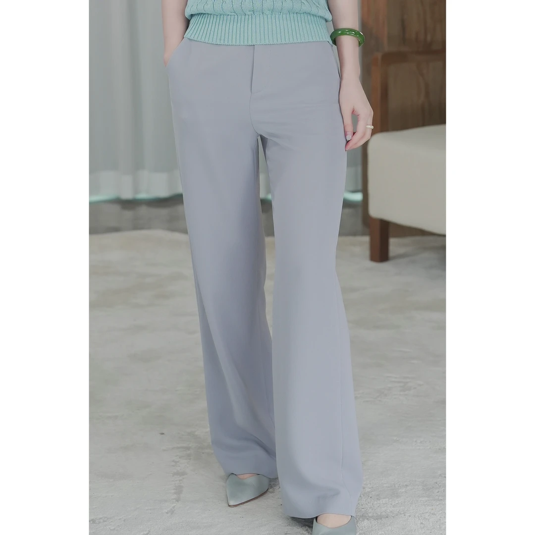 西子/简约气质中高腰西裤时尚百搭通勤直筒裤休闲长裤子/CKLL266