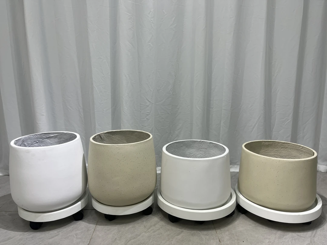 特大口径花盆镁泥仿水泥客厅落地创意千年木大花盆简约风