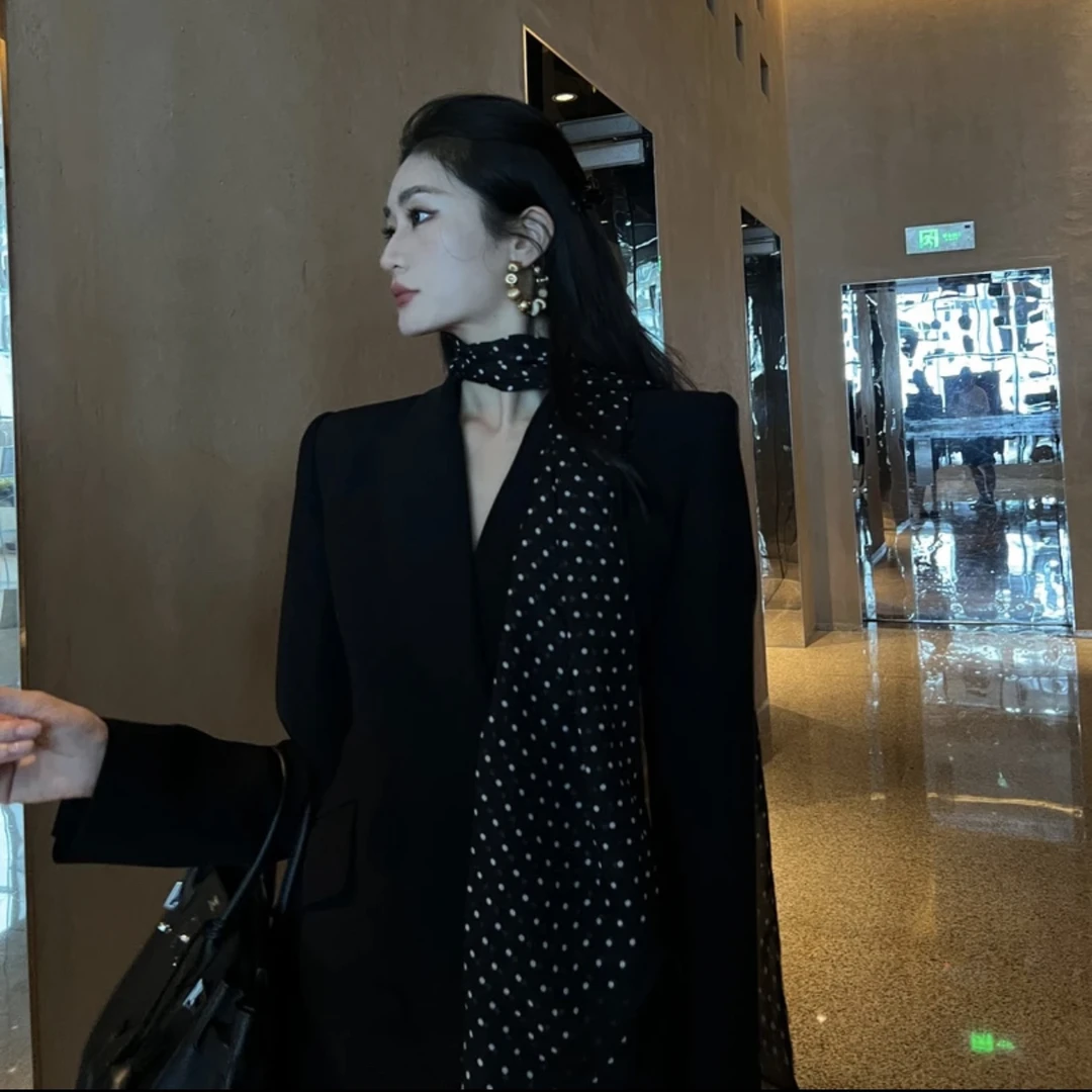 【盼盼精选】波点斜角丝巾长条高级氛围感装饰小丝巾气质网红时尚