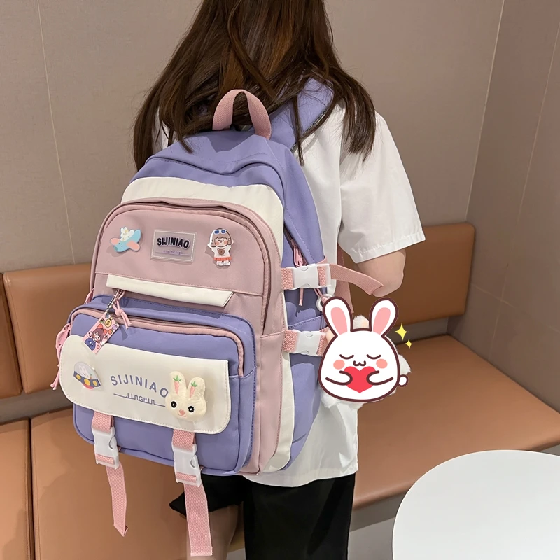 书包女ins风可爱韩版高中生初中生小学生三到五六年级双肩包背包