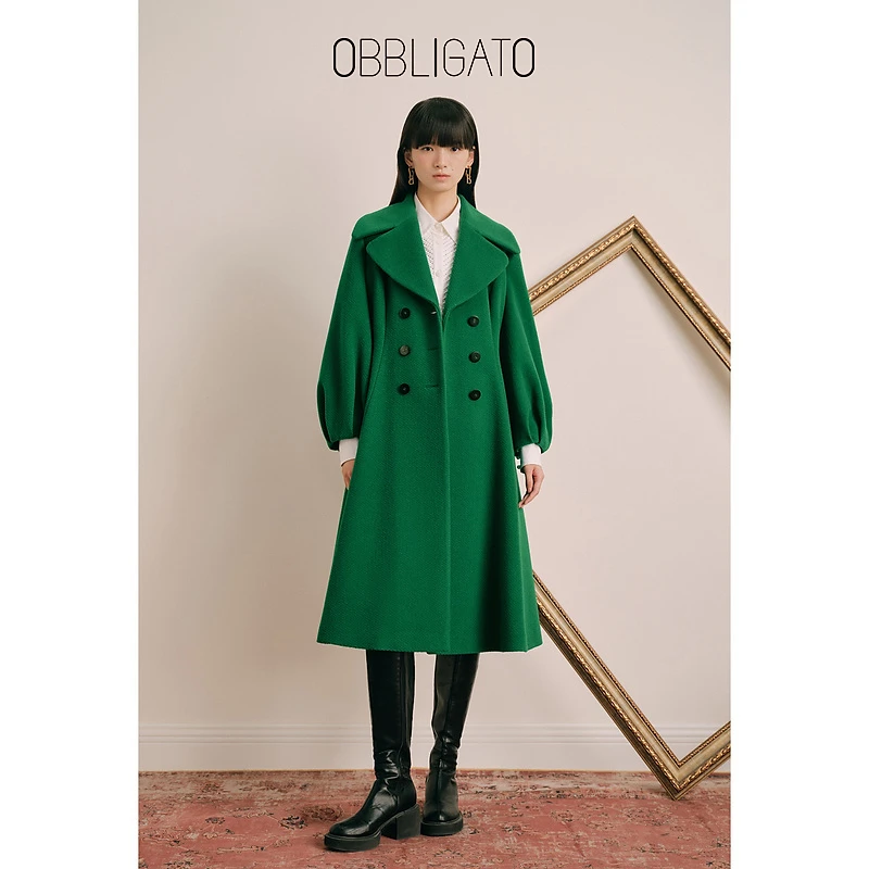 OBBLIGATO奥丽嘉朵  冬季1C63580110专选 茧型羊毛大衣
