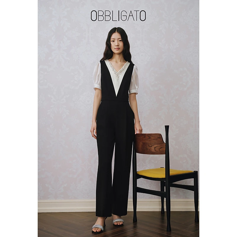 OBBLIGATO奥丽嘉朵  夏季1C63220540专选拼接流光纱连体服