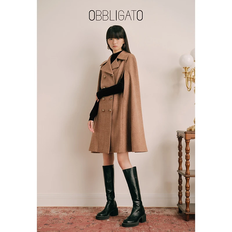 OBBLIGATO奥丽嘉朵  冬季1C63580130专选 格纹羊毛大衣