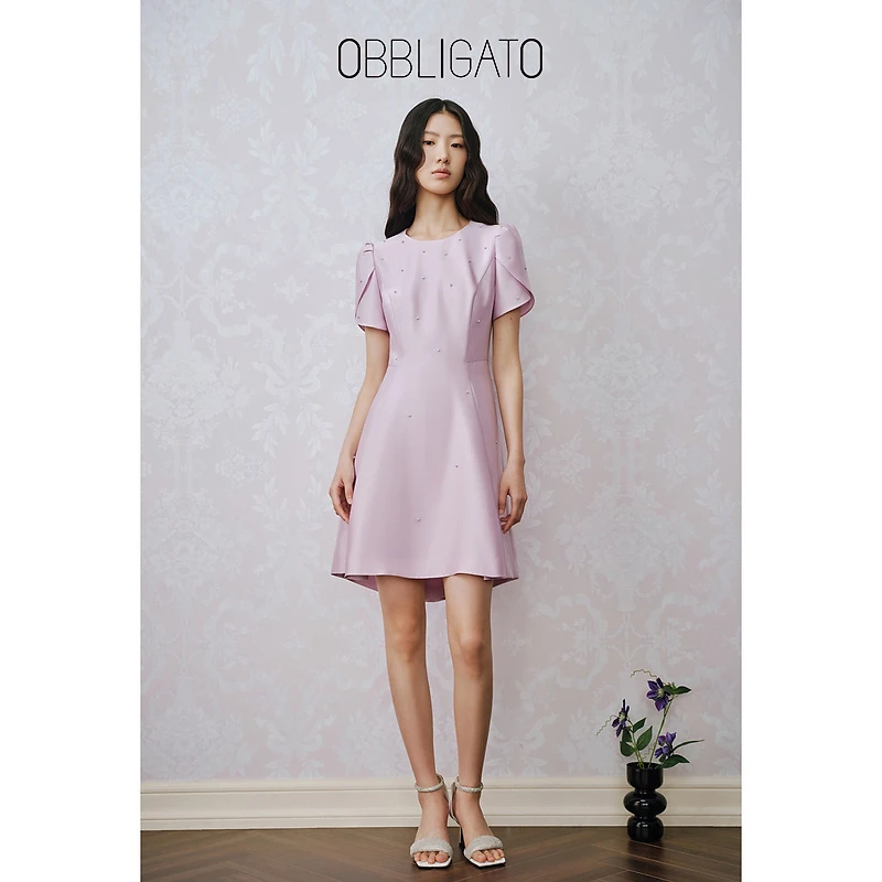 OBBLIGATO奥丽嘉朵  秋季1C63305520专选钉钻优雅连衣裙