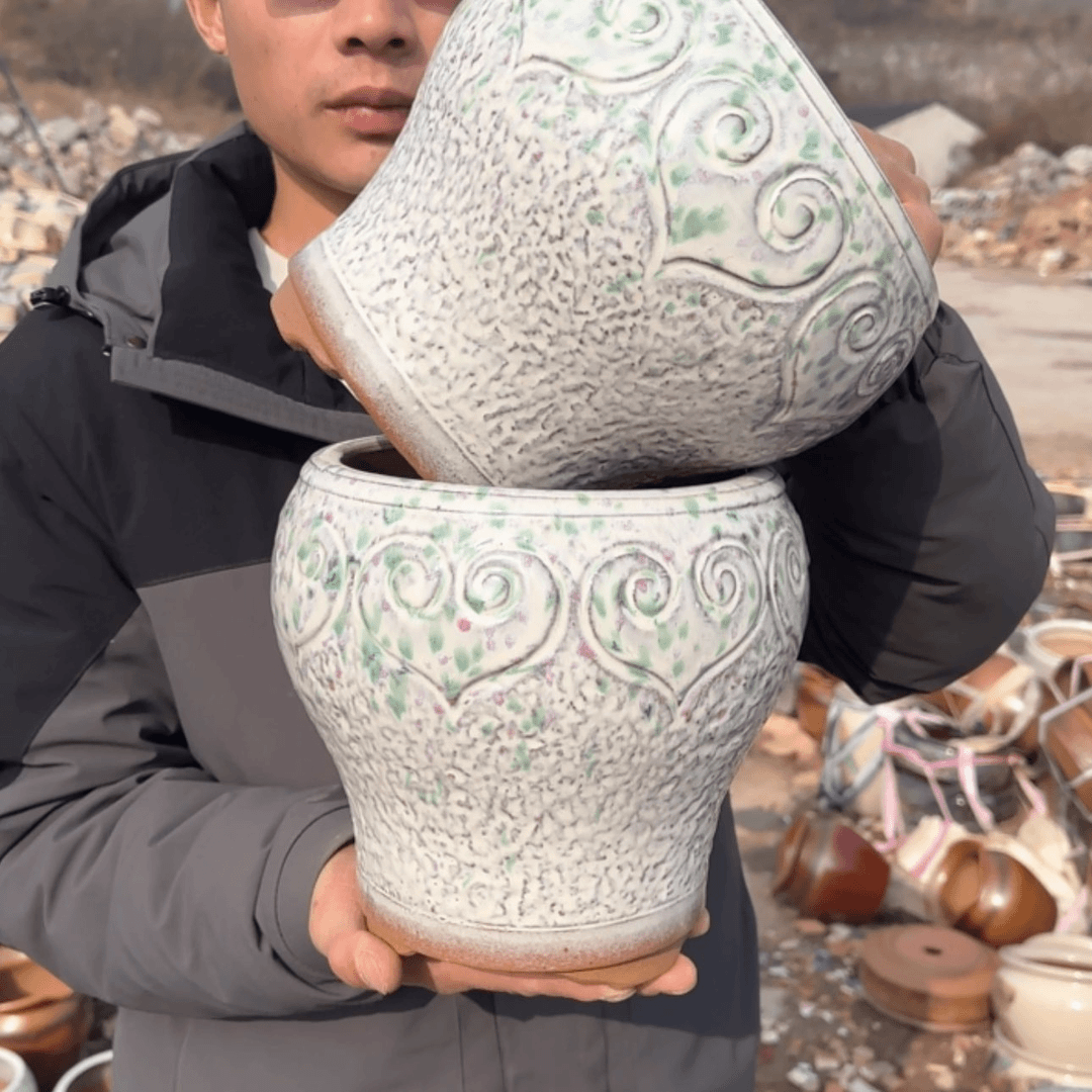 【闪购商品】紫砂花盆口18高20（如意