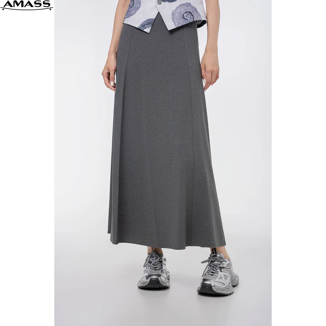 AMASS/阿玛施春季新款时尚百搭高腰显瘦气质通勤A字半身裙5200502