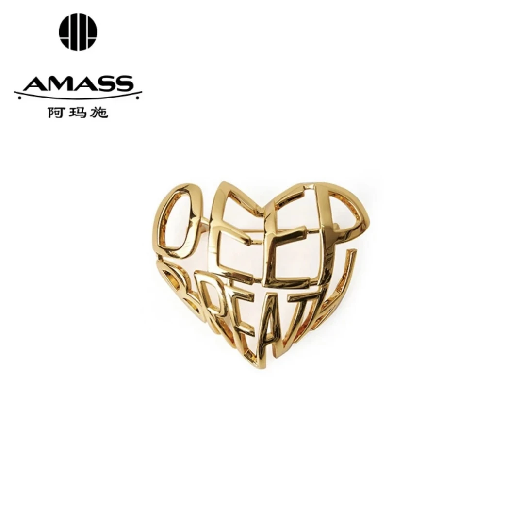 AMASS/阿玛施 铜合金胸针 铜合金胸针立体镂空桃心胸针女5900501