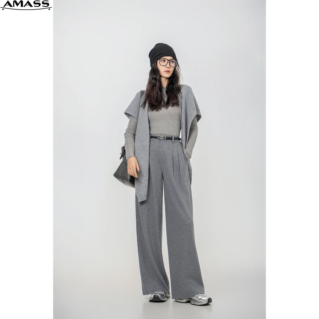 AMASS/阿玛施秋冬新款时尚宽松休闲阔腿裤女舒适百搭质感 5100661