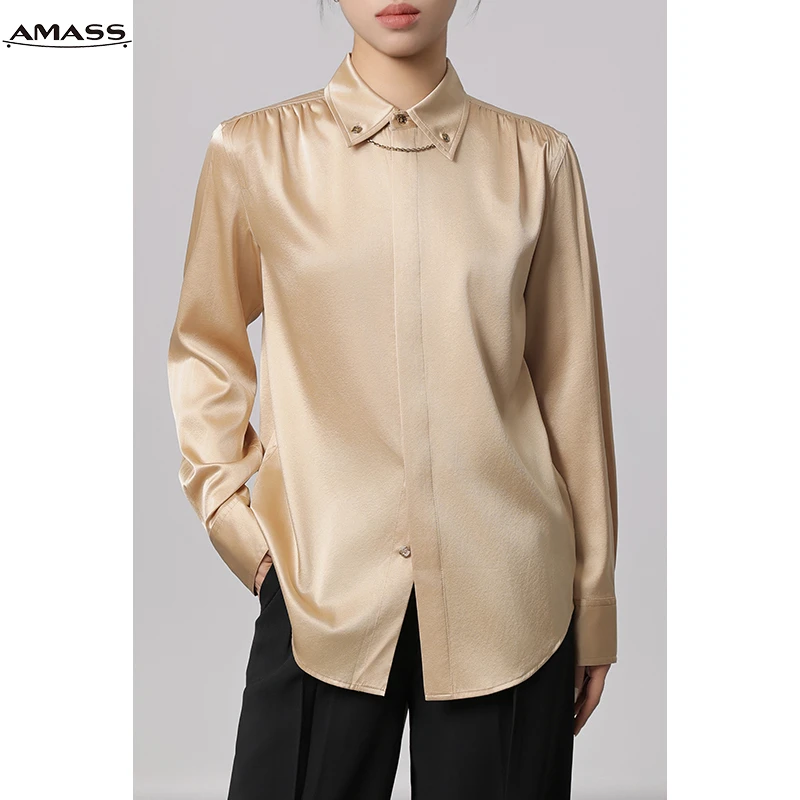 AMASS/阿玛施春夏新款气质通勤简约小众质感桑蚕丝衬衫女 5300988