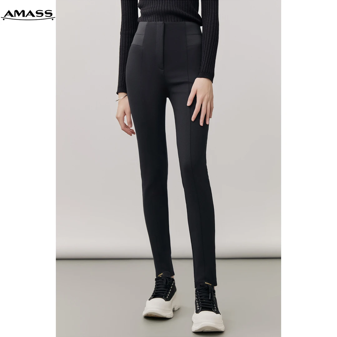 AMASS/阿玛施魔术弹力中腰修身简约百搭铅笔裤显瘦打底裤 5100295