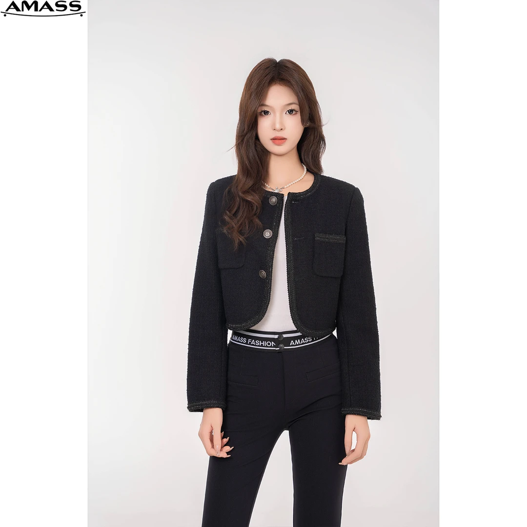 AMASS/阿玛施【双11】小香风秋季千金风气质时尚单排扣外套 5400627