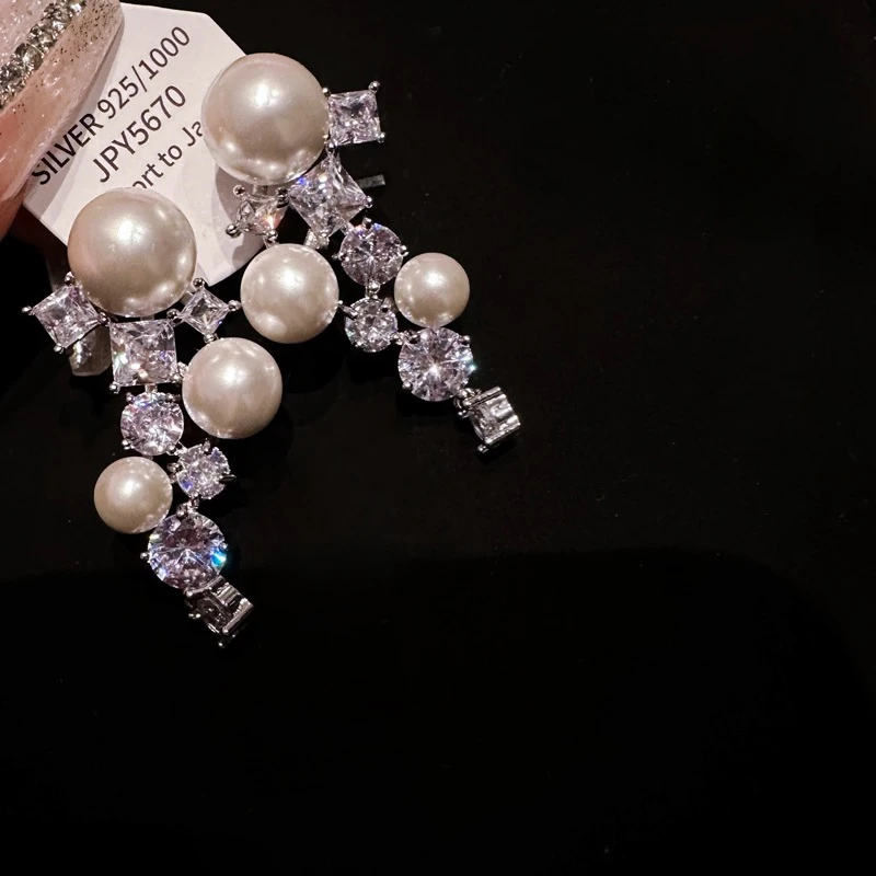 铜合金耳饰 珍珠耳饰无耳洞蚊香盘耳夹女耳钉洋气耳环|顶楼千金