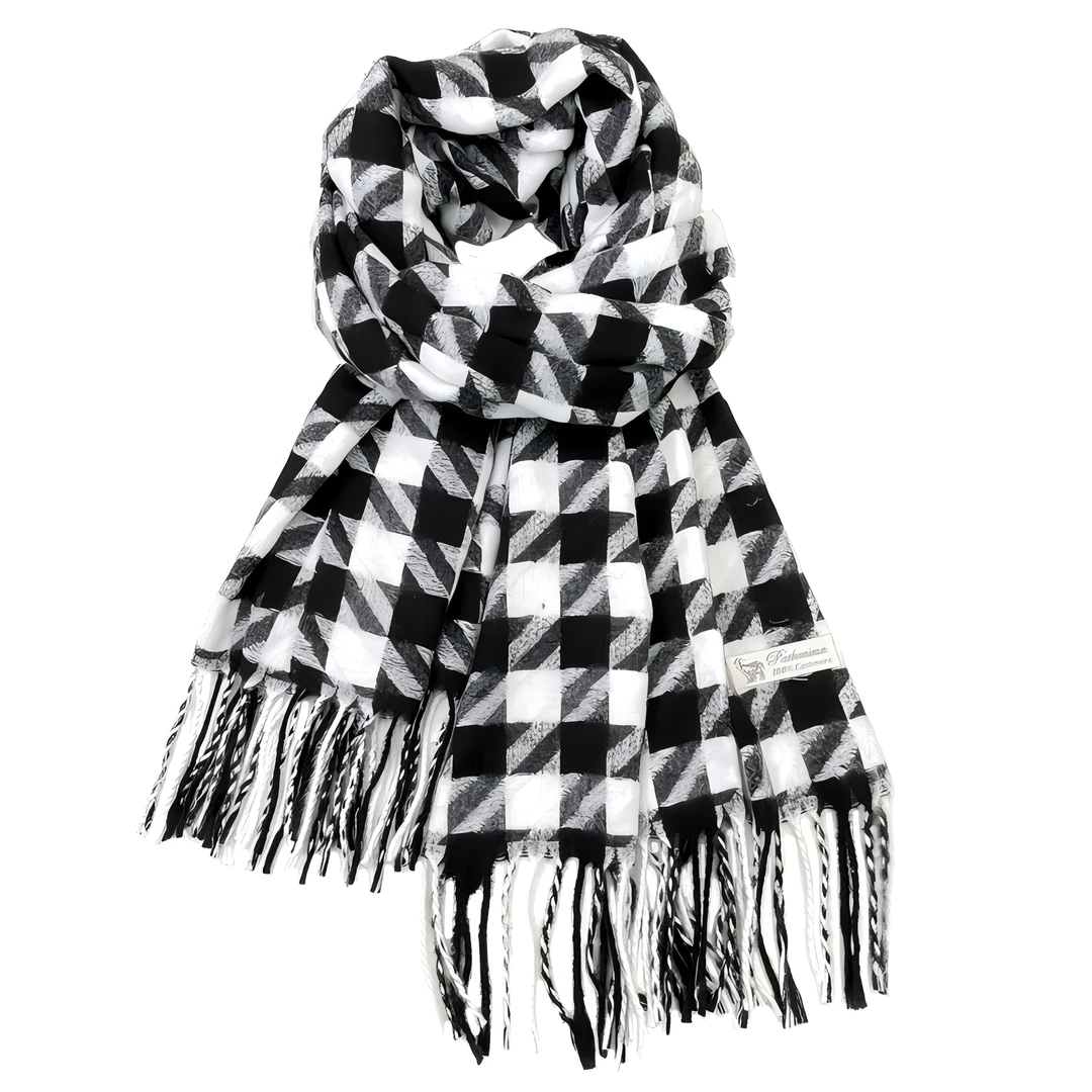 千鸟格时尚百搭围巾