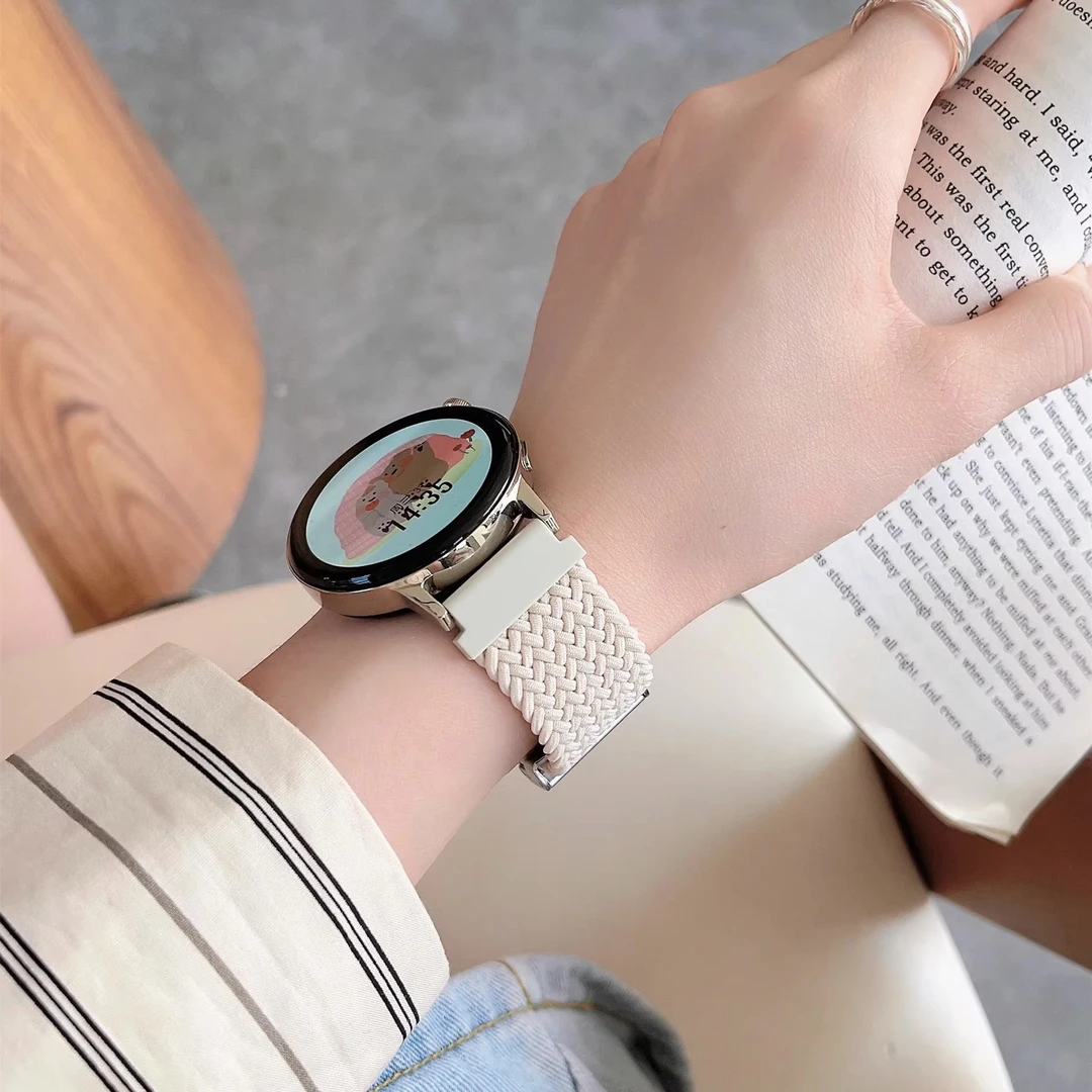 适用华为watch4表带编织尼龙拼色卡扣gt2/3腕带运动款gt撞色表带