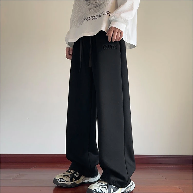 裤子男士春秋款潮牌美式百搭直筒宽松休闲长裤酷帅阔腿卫裤运动裤