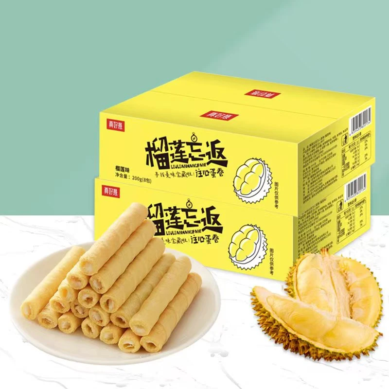 【买一箱送一箱】实发两箱 手工鸡蛋卷饼干榴莲注心蛋卷浓郁榴莲香