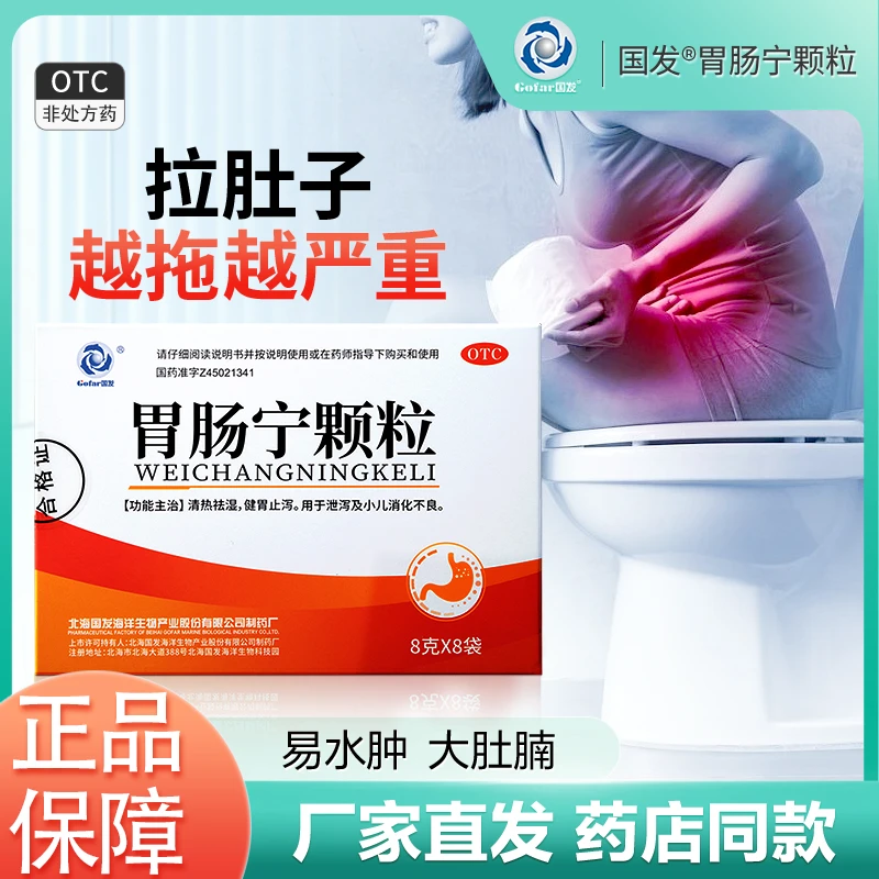 国发胃肠宁颗粒8g*8袋成人健脾养胃调理拉肚子止泻药消化不良