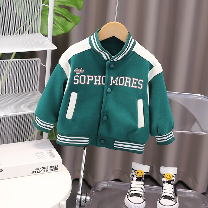 男童春秋外套儿童韩版双层夹克棒球衫潮宝宝上衣童装秋装小童衣服
