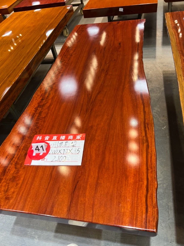 刚果花l大板桌200×77×7.5冬瓜脚