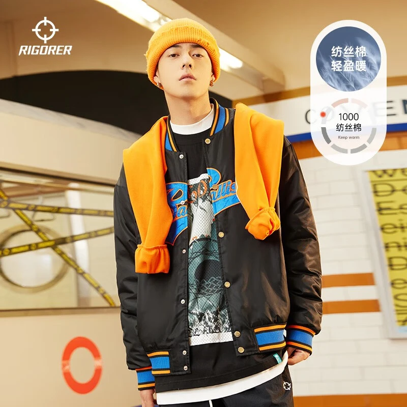 准者运动棉衣夹克体育生潮牌时尚篮球训练美式健身户外保暖棒球服